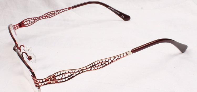 2016新款高档双色电镀眼镜框女款镜腿镂空半框8917 53-15眼镜架